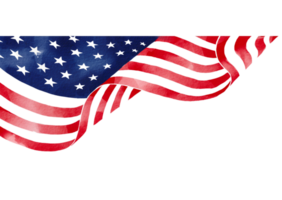 Stati Uniti d'America bandiera con acquerello spazzola dipingere strutturato png