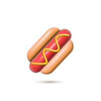 Hotdog illustration design in 3d style png