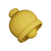 yellow bell icon illustration design in 3d style png