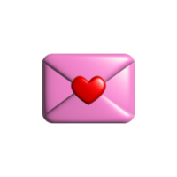 roze liefde envelop ontwerp in 3d stijl png