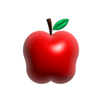 rojo manzana ilustración diseño en 3d estilo png