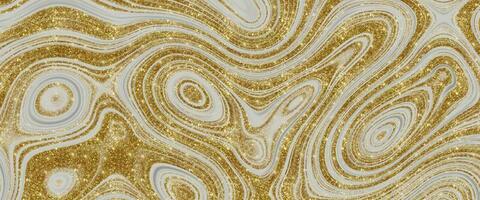 Golden Luxury Background. Colorful Liquid Texture with Gold Glitter. Beautiful Marble Ties Design. Modern Drawing with The Divorces and Wavy Lines in Gray Tones. Gold Metallic Surface. photo