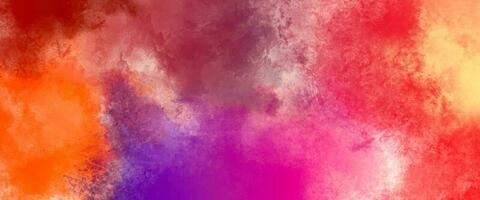 red and yellow background, abstract watercolor background with space. colorful sunrise or sunset colors in cloudy shapes. beautiful hues of yellow gold and pink in hand painted watercolor background photo