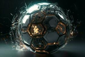 Futuristic soccer ball. Generate Ai photo