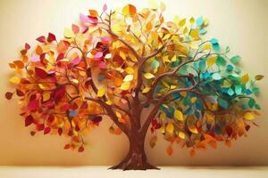 Colorful tree leaves. Generate Ai photo