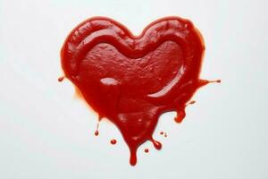 Heart tasty ketchup. Generate AI photo