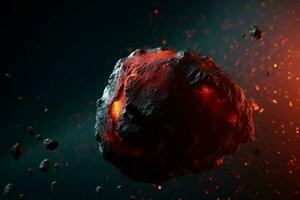 Asteroid red cinematic. Generate AI photo