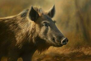 Wild boar. Generate Ai photo