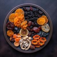 A plate of dry fruits photo