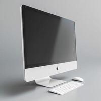 un blanco blanco computadora pantalla ai generado foto