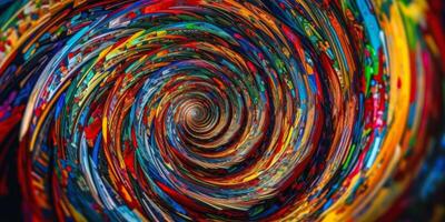 colorful spiral fractal, psychedelic background photo