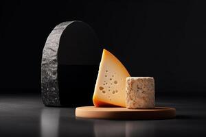 pieces cheese, advertising mockup photo