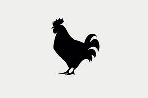 negro y blanco pollo logo, pollo productos publicidad icono, generativo ai foto