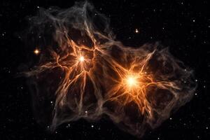 two massive star colliding with each in outer space photo