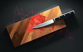 cuchillo en el cocina tablero generativo ai foto