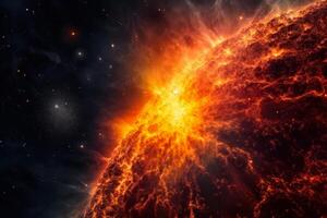 flare in the sun, fiery explosion in the universe photo