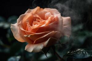 peach rose flower photo