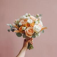 Cute wedding bouquet. Illustration photo