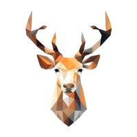 content, Abstract low polygon deer icon illustration. white background, isolated object. cut object. photo