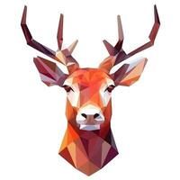 content, Abstract low polygon deer icon illustration. white background, isolated object. cut object. photo