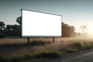 content, Large blank outdoor billboard template with white copy space. summer sunny day photo