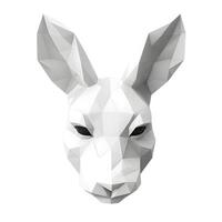 Generative AI content, Abstract low polygon hare icon illustration. white background, isolated object. cut object. photo