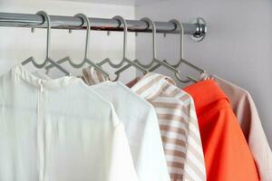 The basic wardrobe of a fashion stylist. Minimalism style photo