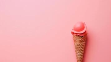 Ice cream on minimalist background. Illustration photo
