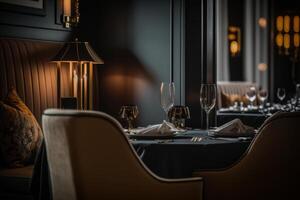 Luxury Restaurant Interior. Illustration photo