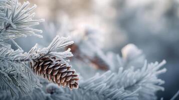 Winter Christmas background with Fir and snow. Illustration photo