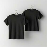 Black T-Shirt mockup. Illustration AI Generative photo