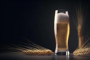 Glass of beer ad background. Illustration photo