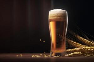 Glass of beer ad background. Illustration photo