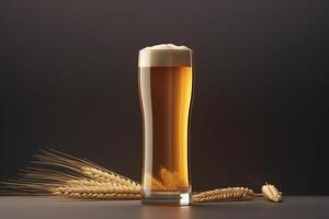 vaso de cerveza anuncio antecedentes. ilustración ai generativo foto