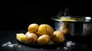 Boiled new potato. Illustration photo