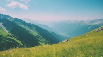 Alpes verano antecedentes. ilustración ai generativo foto