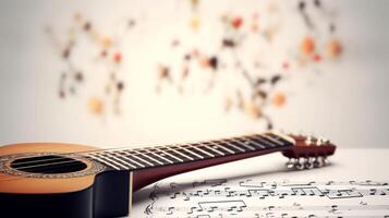 Guitar music background. Illustration photo