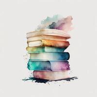 Watercolor books. Illustration photo