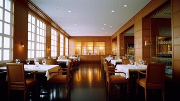 Luxury Restaurant Interior. Illustration AI Generative photo