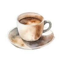 Watercolor coffee cup. Illustration photo