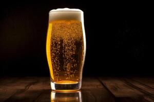 vaso de cerveza anuncio antecedentes. ilustración ai generativo foto