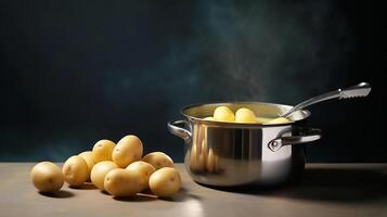 Boiled new potato. Illustration photo