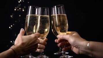 Peoples minted glasses of champagne. Illustration photo