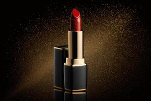 Red luxury lipstick. Illustration photo