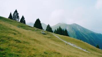 Alpes verano antecedentes. ilustración ai generativo foto