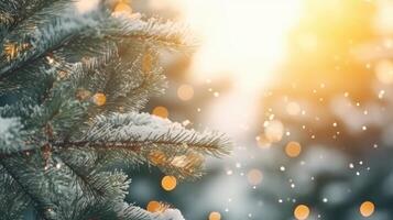 invierno Navidad árbol antecedentes. ilustración ai generativo foto