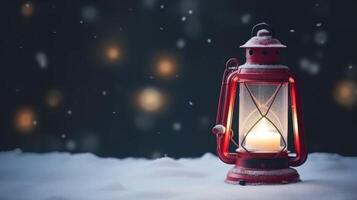 Winter background with Lantern. Illustration photo