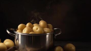Boiled new potato. Illustration photo