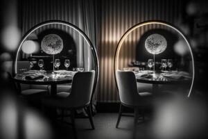 Luxury Restaurant Interior. Illustration photo