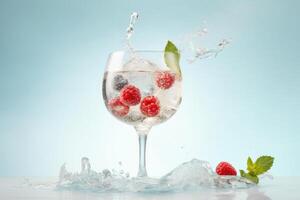 Water with berries. Illustration photo